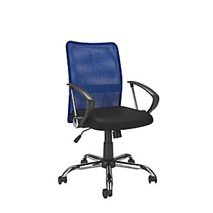 CorLiving Office Chair with Contoured Mesh Back, Blue, large
