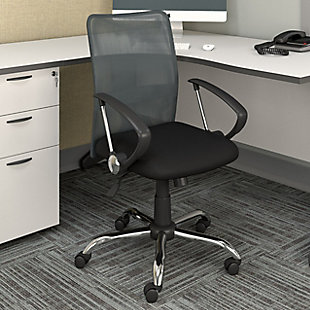 CorLiving Office Chair with Contoured Mesh Back, Dark Gray, rollover