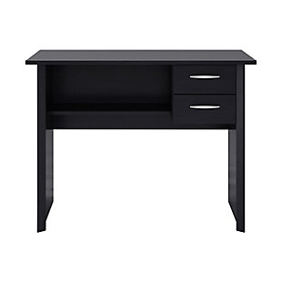 CorLiving Kingston Two-Drawer Desk, Black Brown, large