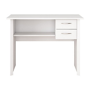 CorLiving Kingston Two-Drawer Desk, White, large