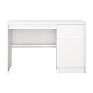CorLiving Kingston Desk with Cabinet, White, large
