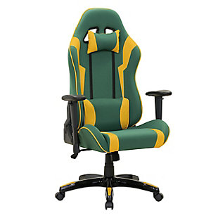 CorLiving High Back Ergonomic Gaming Chair, Green/Yellow, large