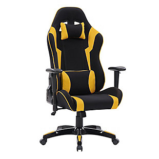 CorLiving High Back Ergonomic Gaming Chair, Black/Yellow, large