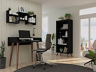 Hampton 3-Piece Office Set, Black, rollover