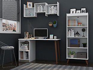 Hampton 3-Piece Extra Storage Home Office Set, White, rollover