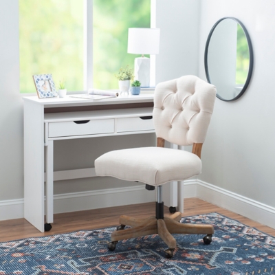 Farmhouse desk 2024 chair with wheels