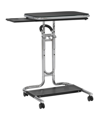 Calico Designs Height Adjustable Mobile Laptop Cart, Chrome/Black, large