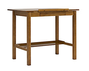 Studio Designs Americana II Wood Desk with Adjustable Top, Light Oak, large