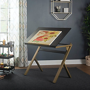 Studio Designs Stellar Desk with Adjustable Top and Padded Stool, , rollover