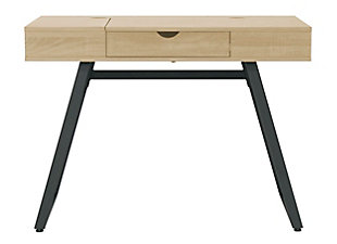 Calico Designs Rockdale Desk, Charcoal Black/Maple, large