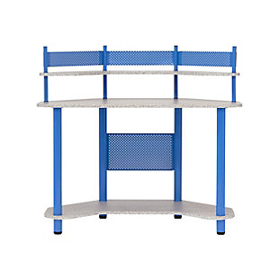 Calico Designs Study Corner Student Desk with Storage Shelves, Blue/Gray, large