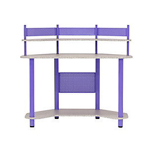 Calico Designs Study Corner Student Desk with Storage Shelves, Purple/Gray, large