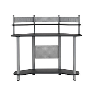 Calico Designs Study Corner Student Desk with Storage Shelves, Silver/Black, large
