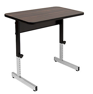 SD Studio Designs Adapta 36" Height Adjustable Desk, Black/Walnut, large