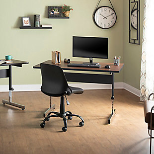 SD Studio Designs Adapta 47" Height Adjustable Desk, Black/Walnut, rollover
