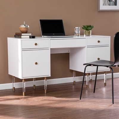 Southern Enterprises Furniture Holly & Martin Helston Writing Desk, White