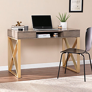 Southern Enterprises Esther Two-Tone Desk with Storage, , rollover