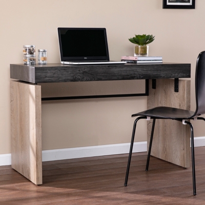 Southern Enterprises Furniture Manxien Writing Desk, Black/Natural
