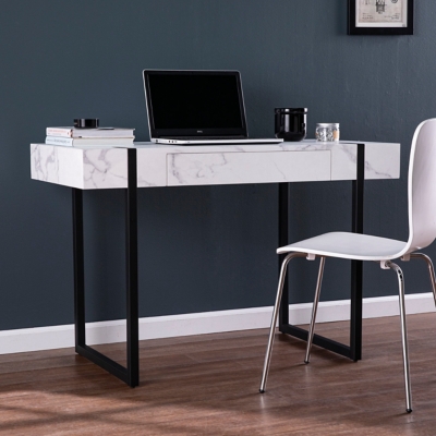 Southern Enterprises Furniture Kalyu Desk, Black/White