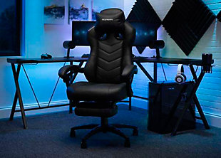 RESPAWN 110 Pro Racing Style Gaming Chair with Built-in Footrest, Black, rollover