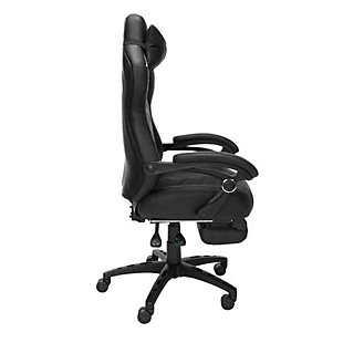 Bigger, better, and ready for more wins, the RESPAWN® 110 Pro delivers maximum comfort with more durable, thicker padding, premium accent stitching, and edgy design. The RSP-110 Pro features a 155-degree tilt, with infinite angle lock, allowing you to choose your best angle. The gaming chair features a built-in extendable footrest that brings a recliner vibe to your computer chair. The lumbar support region features a robust 2.75" of thick, dense foam to keep you comfortable during the most extreme all-nighter gaming sessions. The reimagined gaming seat is over 3" thick and is comprised of two layers of foam; the top layer is plush and the bottom layer features endurance foam support for an upgraded seating experience. The adjustable headrest pillow is slightly larger and can be moved as needed. Pneumatic seat height adjustment controls the seat's up and down movement to adapt to various user heights and the chair holds users up to 275 lb. With 25 years of ergonomic workplace furniture experience, RESPAWN builds gaming furniture that is both durable and comfortable. An award-nominated brand, RESPAWN is committed to your satisfaction and covers this chair with our RESPAWN Limited Warranty. Built for comfort, built to win.Segmented, padded design with upgraded foam | 155-degree tilt with infinite angle lock | Built-in extendable footrest | Over 3" thick seat | Integrated lumbar padding | Adjustable headrest pillow | Padded, pivoting armrests | Premium double stitch accents | Black carbon fiber inlay | Edgy, contrasting colors | Adjustable seat height: 48 - 51.2''