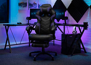 RESPAWN 110 Pro Racing Style Gaming Chair with Built-in Footrest, Purple, rollover