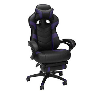 RESPAWN 110 Pro Racing Style Gaming Chair with Built-in Footrest, Purple, large