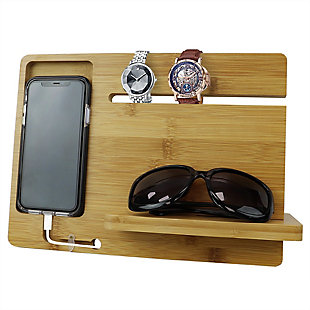 Home Basics Bamboo Smartphone Station, , rollover