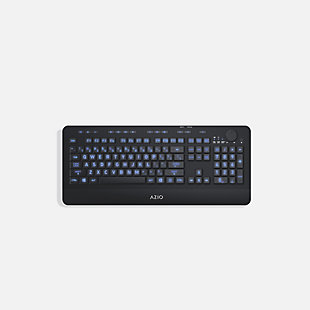Azio Large Print 1-Color Blue LED Wireless Keyboard, , rollover