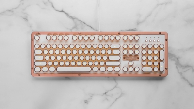 Azio USB Retro Classic Mechanical Keyboard, Posh, rollover