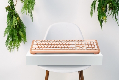 Azio Bluetooth Retro Classic Mechanical Keyboard, Posh, rollover