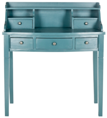 5 Drawer Writing Desk, Blue, large