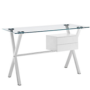 Modway Stasis Glass Top Office Desk, , large