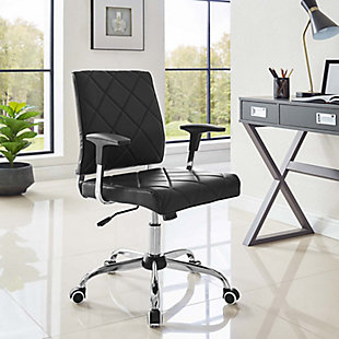 Modway Lattice Vinyl Office Chair, Black, rollover