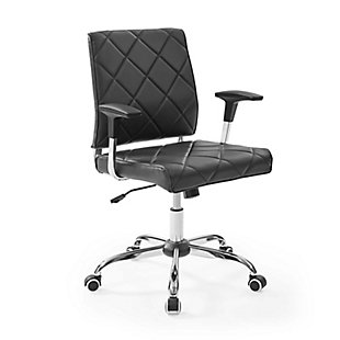 Modway Lattice Vinyl Office Chair, Black, large