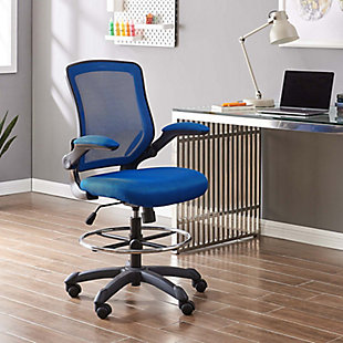 Modway Veer Drafting Chair, Blue, rollover