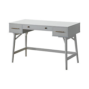 Benzara 3-Drawer Writing Desk with Tapered Legs, , rollover