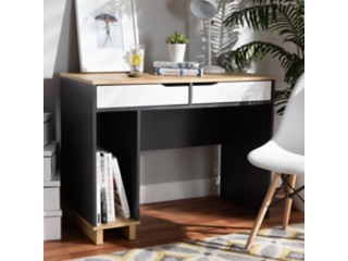 Baxton Studio Reed 2-Drawer Multicolor Computer Desk