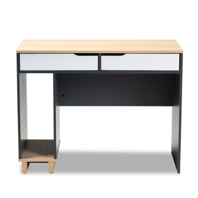 Baxton Studio Reed 2-Drawer Multicolor Computer Desk, , large