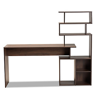 Baxton Studio Foster Modern Desk with Shelves, , large