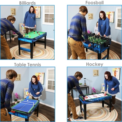 Sunnydaze Decor Versatile 5-in-1 Multi-Game Table with Billiards, Air  Hockey, Table Tennis, Foosball, and Basketball - Durable Construction,  Multiple Colors in the Multi-Game Tables department at