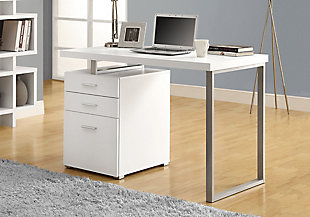 Monach Specialties 48" 3 Drawer Computer Desk, White, rollover
