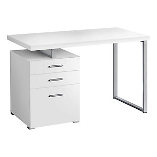 Monach Specialties 48" 3 Drawer Computer Desk, White, large