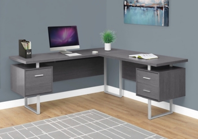 Monach Specialties 71" x 71" L-Shaped Computer Desk, Gray, rollover
