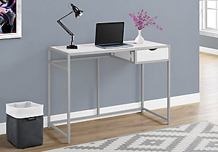 Monach Specialties 42" 1 Drawer Computer Desk, White, rollover