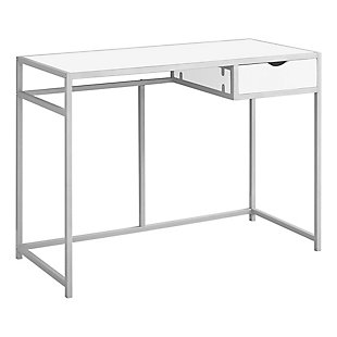 Monach Specialties 42" 1 Drawer Computer Desk, White, large