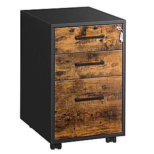 This steel cabinet has a static load capacity of 15 kg for its 2 upper drawers and 20 kg for its lower drawer.3 drawers | 4 wheels (2 with brakes)