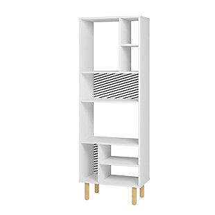 Essex Essex 60.23" Decor Bookcase with 8 Shelves in White and Zebra, , large