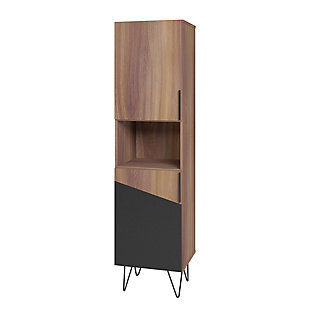 Beekman Beekman 17.51" Narrow Bookcase Cabinet with 5 Shelves in Brown and Black, , large