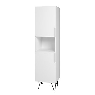 Beekman Beekman 17.51" Narrow Bookcase Cabinet with 5 Shelves in White, , large